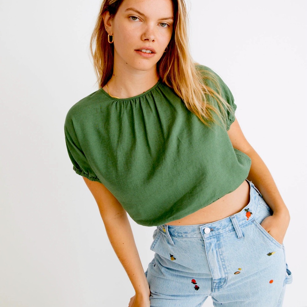madewell cropped blouse